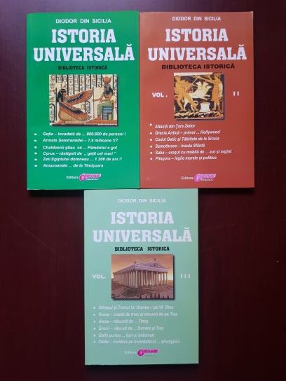 Diodor din Sicilia - Istoria universala. Biblioteca istorica 3 volume